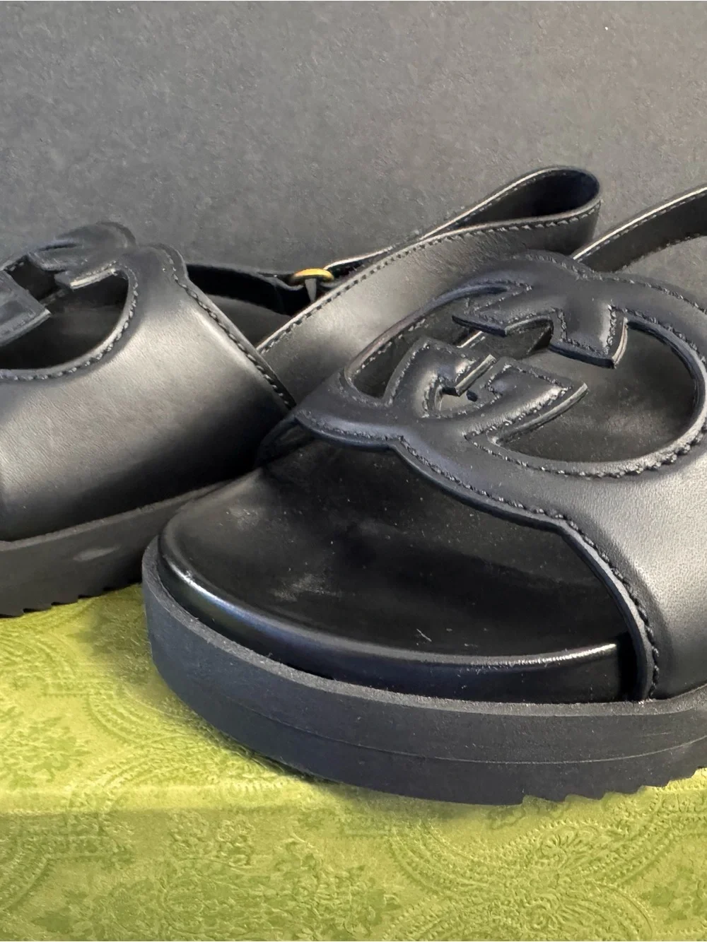 Gucci Black Cosmos Softy Sandals